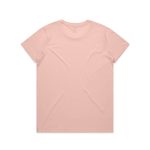 A plain pink t-shirt with a crew neck and short sleeves, featuring no visible logo or branding.