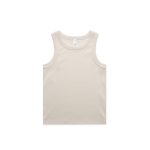 A ribbed singlet tank in a light beige colour, featuring a simple design and no visible branding.