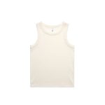 A cream-coloured organic rib tank top with no visible logos or branding. Suitable for casual wear.