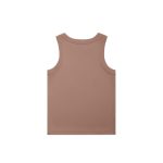 A plain brown rib tank top with a simple sleeveless design and no visible branding.
