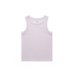 A light purple organic rib tank top with a logo. It features a classic singlet design.