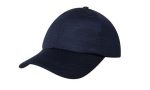A navy sports cap with a textured mesh design and a curved brim. It features a branding logo.