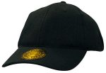 A black cap made with double pique mesh, featuring a curved peak and an adjustable fit.