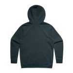 A dark green hoodie with a spacious hood, featuring a plain back and long sleeves.