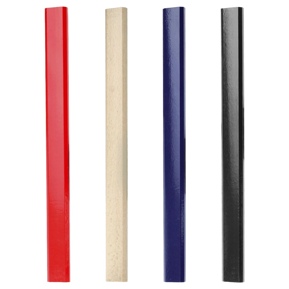 A set of four pencils in red, beige, navy blue, and black, with a glossy finish. Each pencil has branding. Capenters Pencil - Image 1