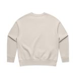 A beige jumper featuring a crew neck and long sleeves, with no visible front design or branding.