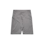 Active bike shorts in grey, featuring a smooth finish and a logo, designed for sports.