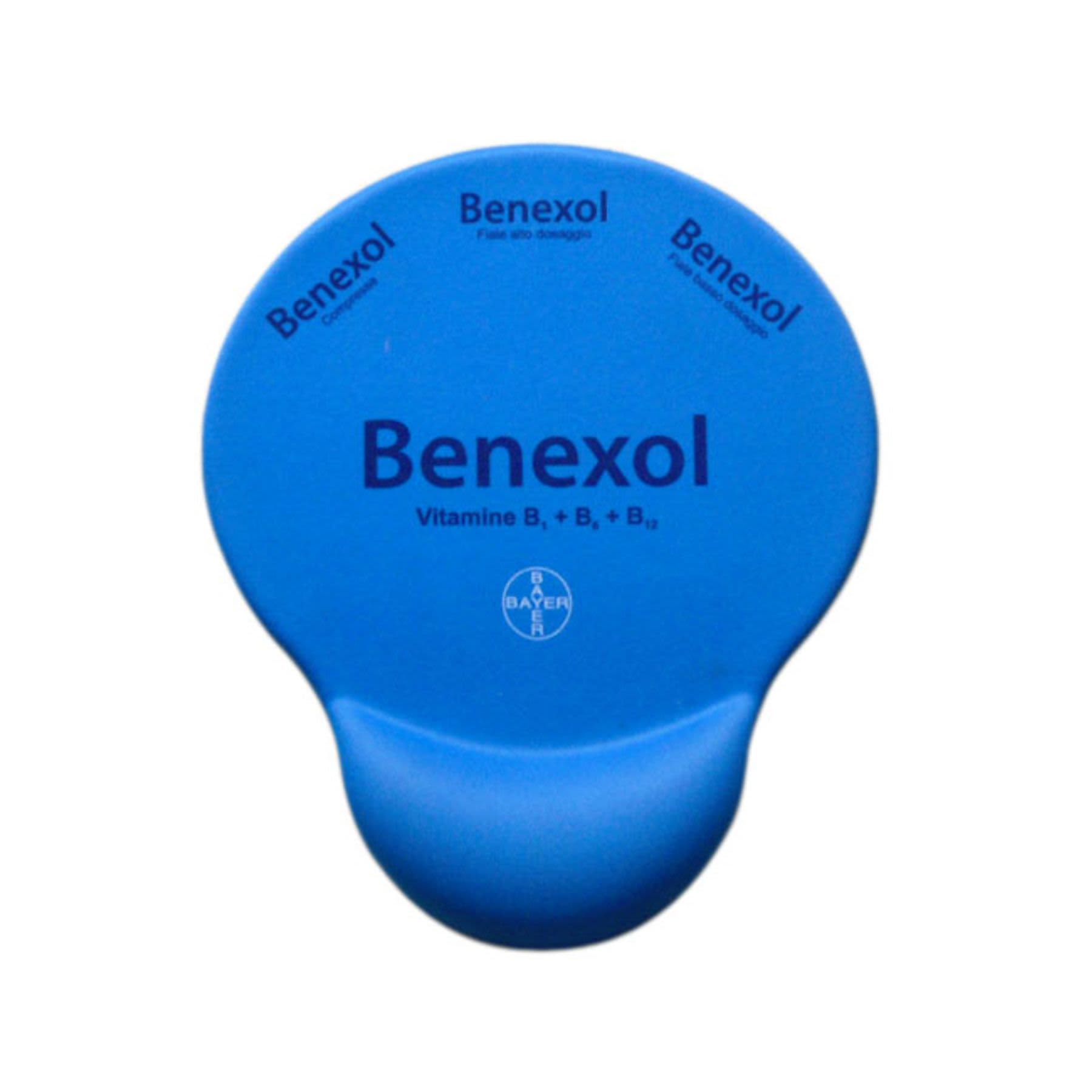 A blue gel pad with a rounded edge and a logo, designed for use as a mouse mat. Balloon Gel Pad - Image 1