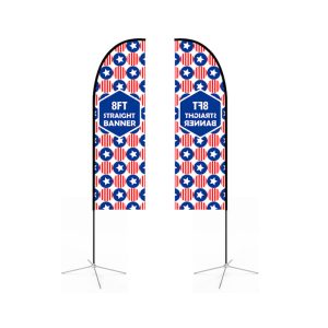 Large(80.5*400cm) Straight Feather Banners 15ft