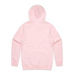 A pink hoodie with a hood and raglan sleeves, featuring a plain back without any visible logos or branding.
