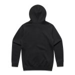 A black zip hooded jumper, featuring a simple design with a hood and no visible logos or text.