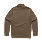 A brown half zip crew jumper with no visible design details or logos on the back.