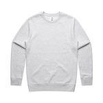 A light grey crew jumper with long sleeves. The design features a plain style and includes a logo.