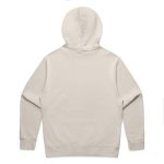 A light beige hoodie with a hood, featuring a plain back and no visible branding.