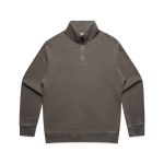 A faded olive half-zip jacket featuring long sleeves and a high collar. The garment has a subtle logo detail.