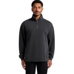 A dark grey half-zip jacket featuring a relaxed fit, with a high collar and no visible logos.
