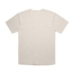 A beige heavy baseball jersey featuring a plain back and short sleeves. Includes a logo on the fabric.