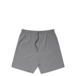 Active shorts in a light grey colour with an elastic waistband and drawstring. Features a logo on the hem.