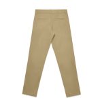 Straight pants in a light khaki colour, featuring a simple back design and two rear pockets.