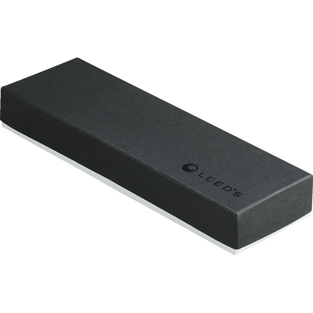 A sleek black double pen box, featuring a smooth finish and a simple logo on the side. Double Pen Box - Image 1