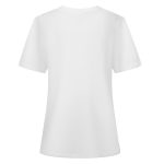 A plain white cotton T-shirt with short sleeves, featuring a back view and no visible logos.