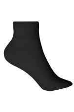 A pair of black organic sneaker socks with a low-cut design and no visible branding.