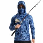 Men's Polyester Spandex Sublimated Sun Protection Fishing Hoodie With Pocket