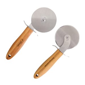 Pizza Cutter Wheel with Hand Carved Wooden Handle