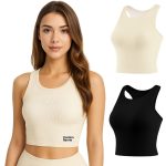 Women's Seamless Wide-Strap Racerback Yoga Bra Tank