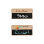 Erasable Wooden Chalkboard Name Badge