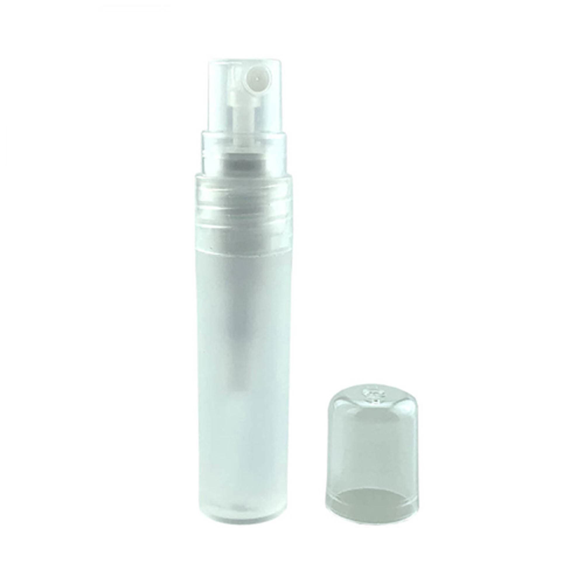 A clear 5ml hand sanitiser spray stick with a removable cap, featuring a spray nozzle. 5ml Hand Sanitiser Spray Stick - Image 1