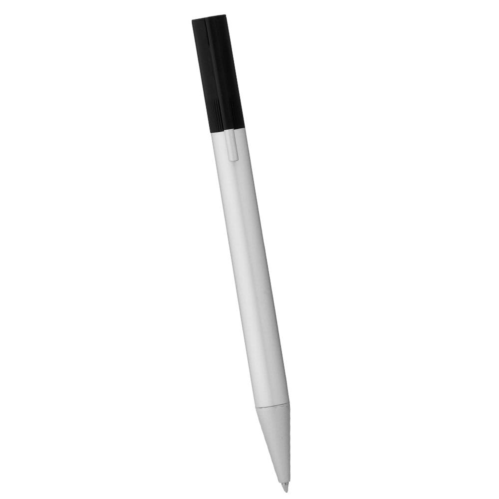 A white ballpoint pen with a black cap and tip. The pen features a logo on its body. Marksman Voyager Ballpoint Pen - Image 1