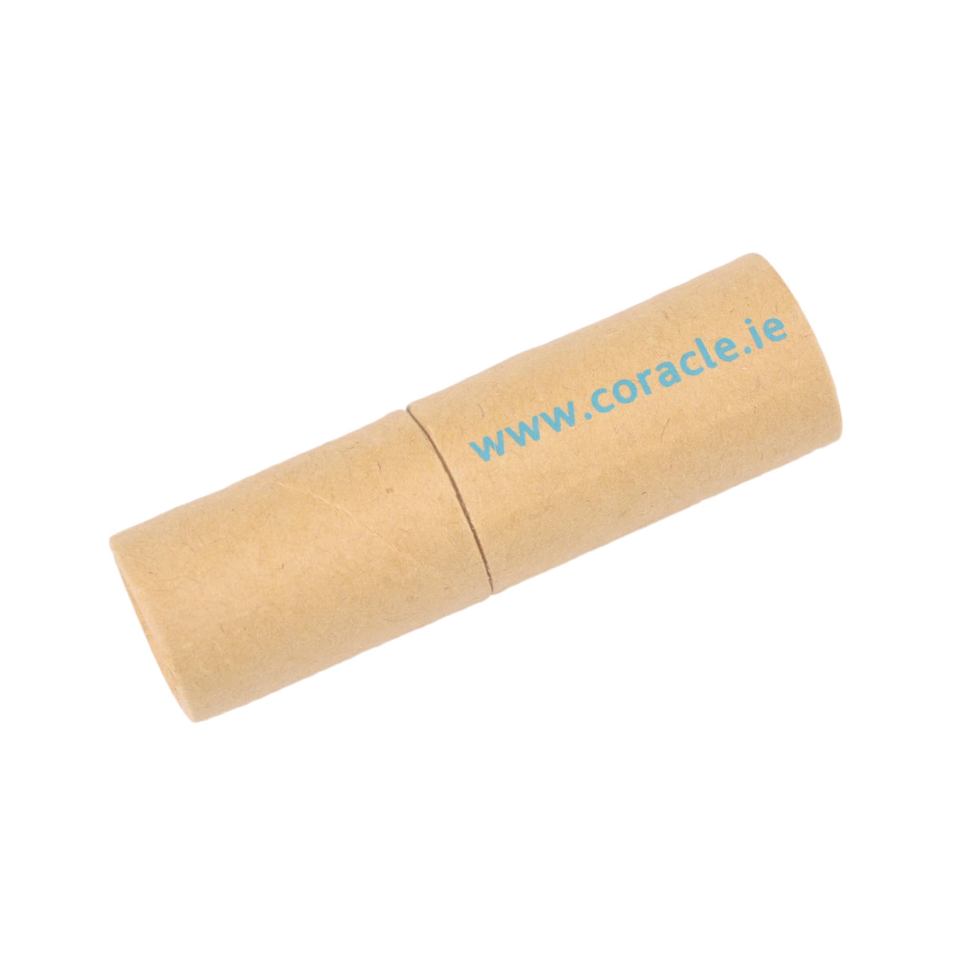 An eco-friendly flash drive with a cylindrical cardboard casing and a logo printed on it. Eco Flash drive - Image 1