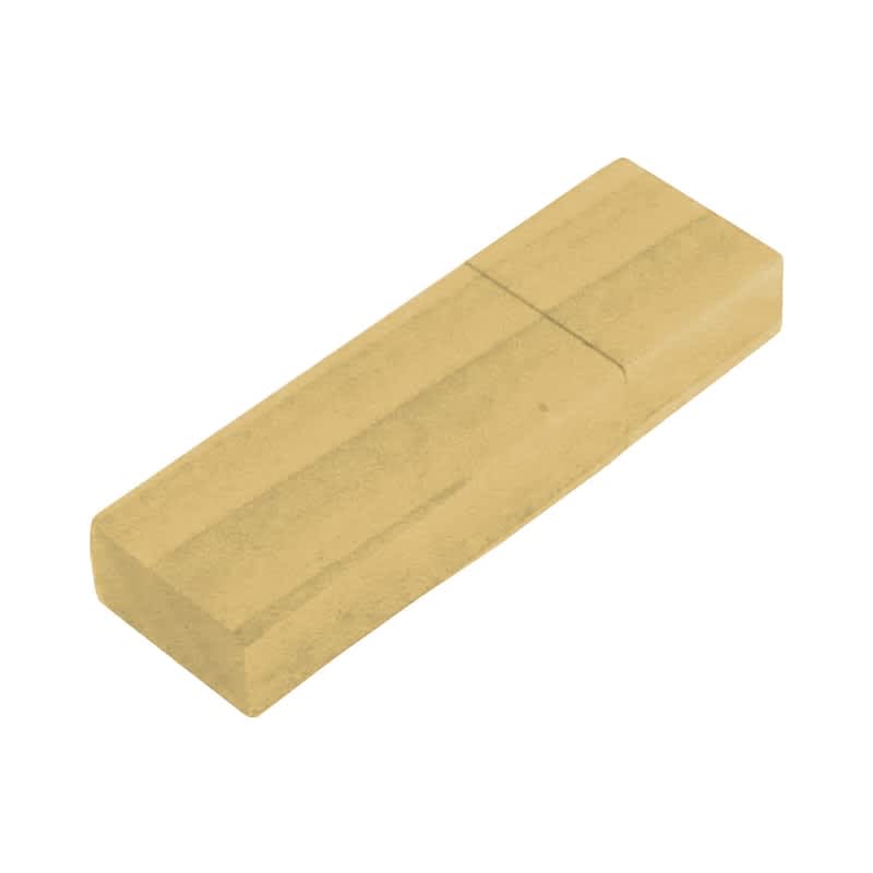 A slim bamboo flash drive in a natural beige colour with a simple rectangular design and a logo. Slim Bamboo Flash Drive - Image 1