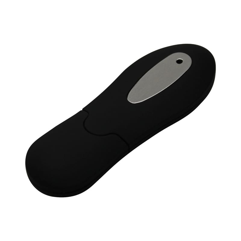 A sleek black Bosch flash drive with a silver top, featuring a smooth, rounded design and a subtle logo. Bosch Flash Drive - Image 1
