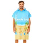 100% Cotton Sublimation Hoody Towel Surf Poncho Without Pocket