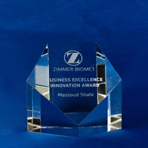 Sliced Crystal Pentagon Paperweight + Gift Box