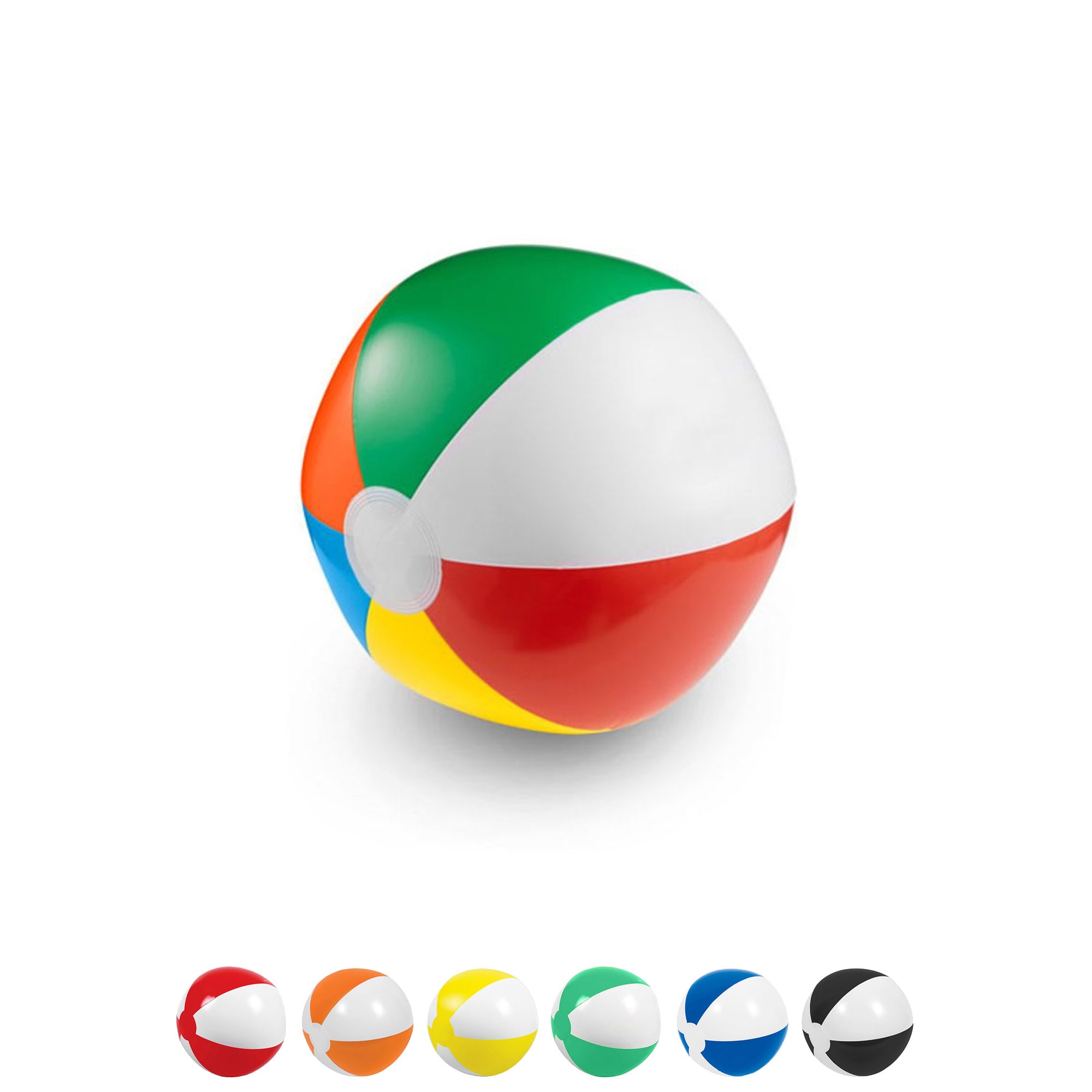 A multi-coloured beach ball with sections in red, green, yellow, blue, and white, featuring a logo. Joyful Beach Ball 40cm - Image 1