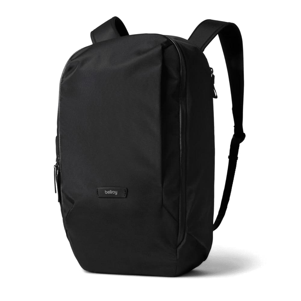 A black backpack featuring a sleek design, adjustable straps, and a logo on the front. Suitable for work or daily use. Bellroy Transit Workpack 20L - Image 1