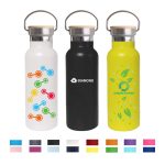 500ml Double Wall Vacuum Bottle with Bamboo Lid