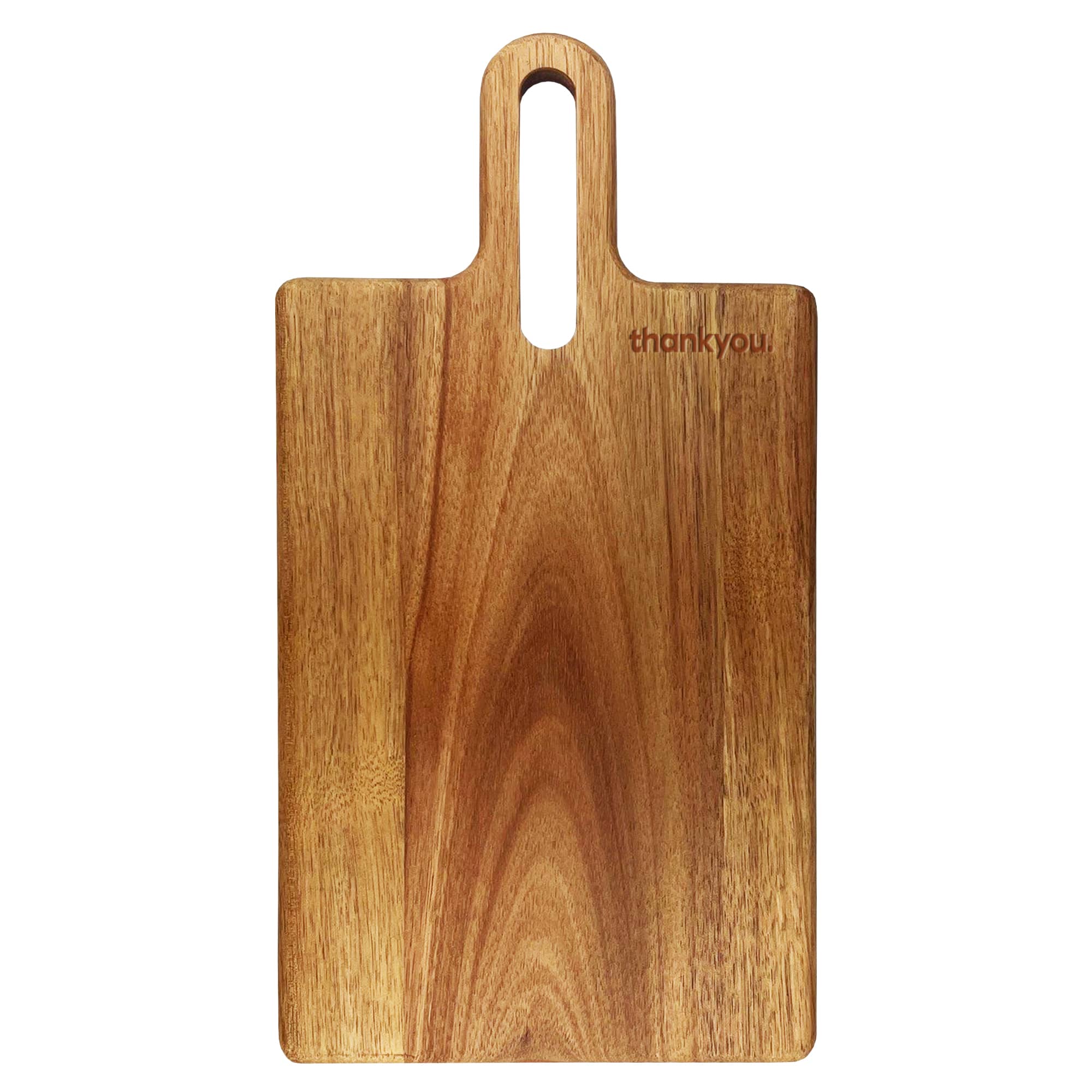 A wooden cheeseboard with a smooth finish and a handle, featuring a small logo. Olympia Cheeseboard - Image 1