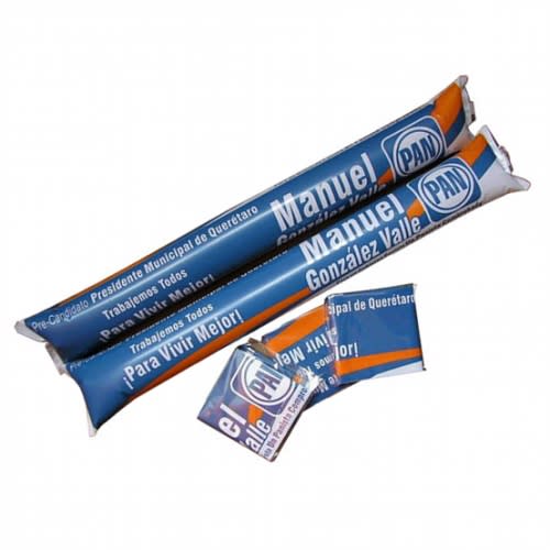 Cheering Bang Bang sticks in blue and orange with a logo, featuring full-colour print design. Cheering Bang Bang Sticks - Full colour print - Image 1