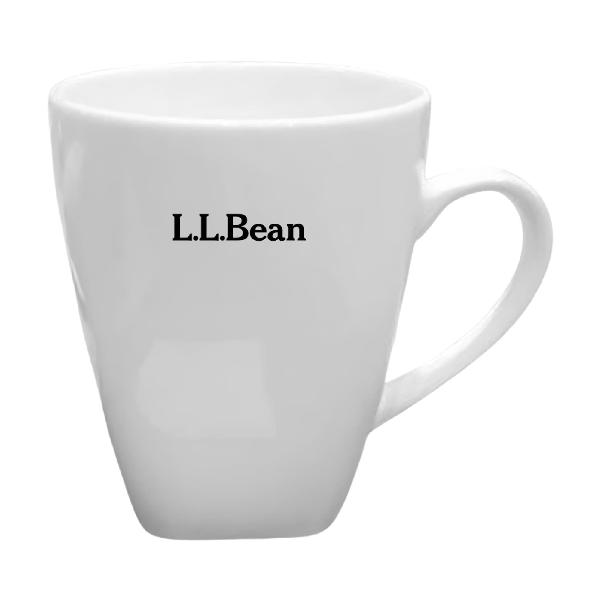 A white coffee mug with a tapered design and a handle, featuring a logo. Mate Coffee Mug - Image 1