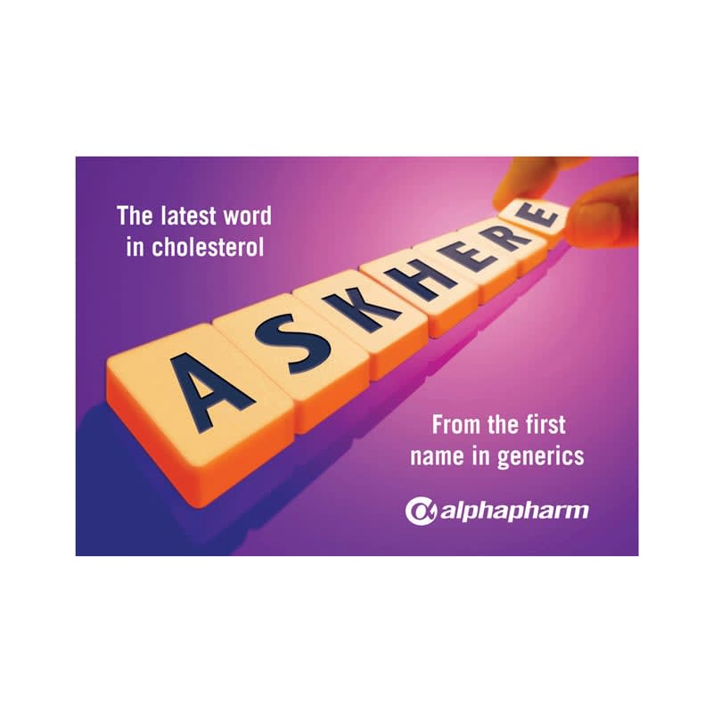 A set of orange and yellow blocks displaying the word "ASK HERE," with a hand reaching for a block. The background is purple. Ultra Thin PVC Counter Pad - Image 1