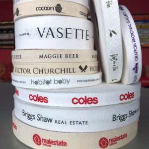 Custom Printed Flat and Herringbone Cotton Ribbon 38mm