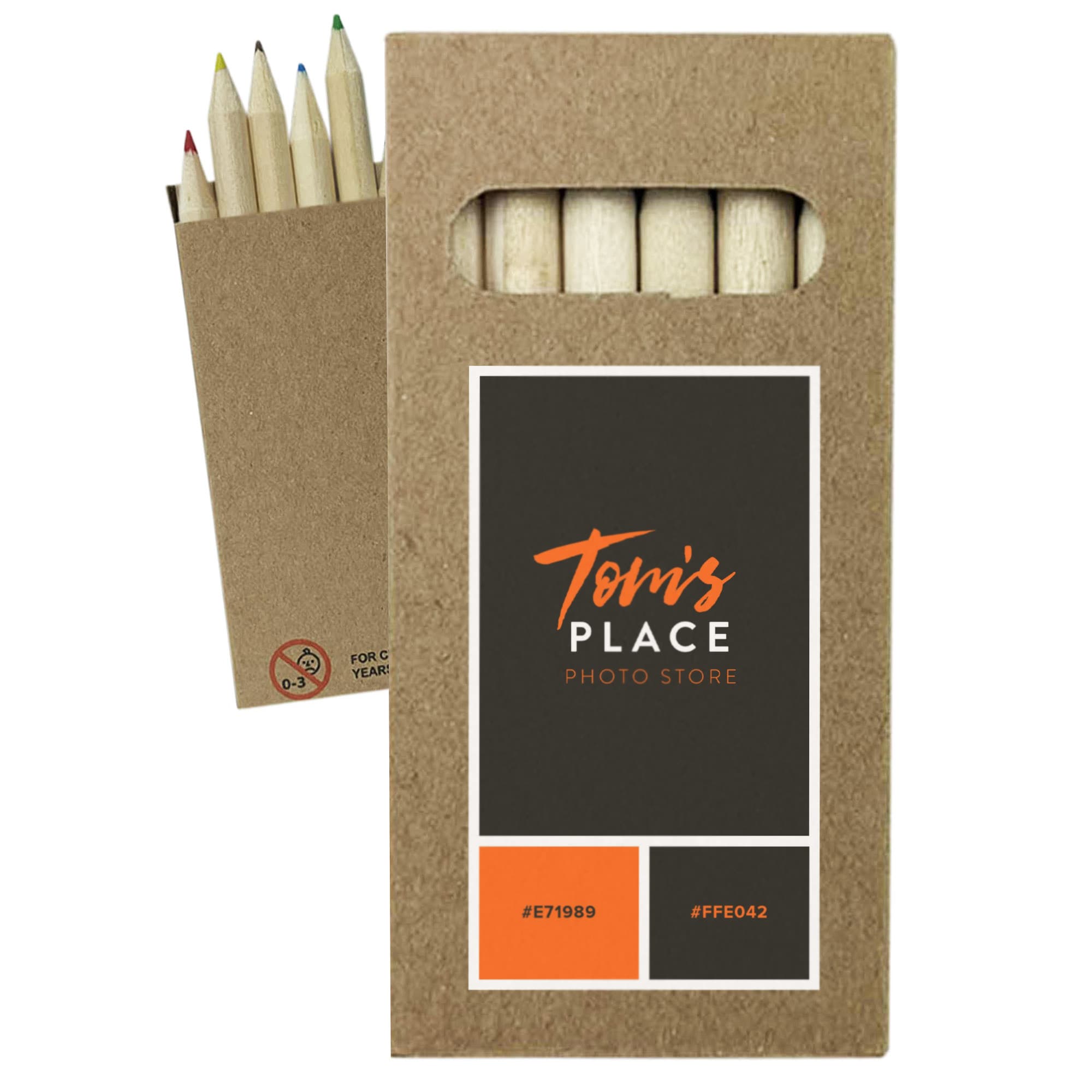 A pack of coloured pencils in a cardboard sleeve, featuring a logo and various coloured pencil tips visible. Colour Pencil Pack - Image 1