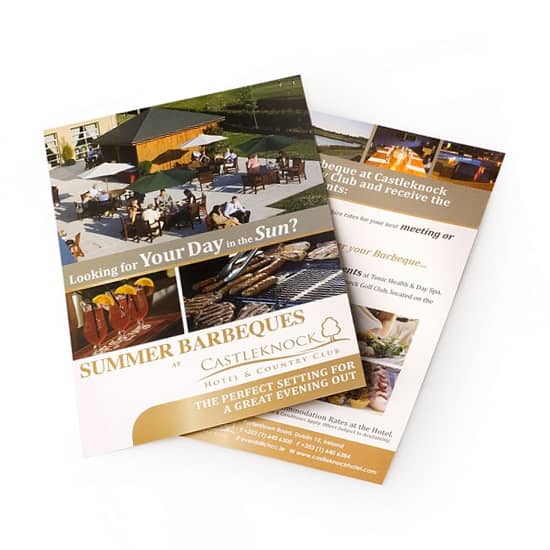 A double-sided A4 flyer featuring a barbecue theme with vibrant colours and a logo. 150 gsm A5 flyer 2 pages - Image 1