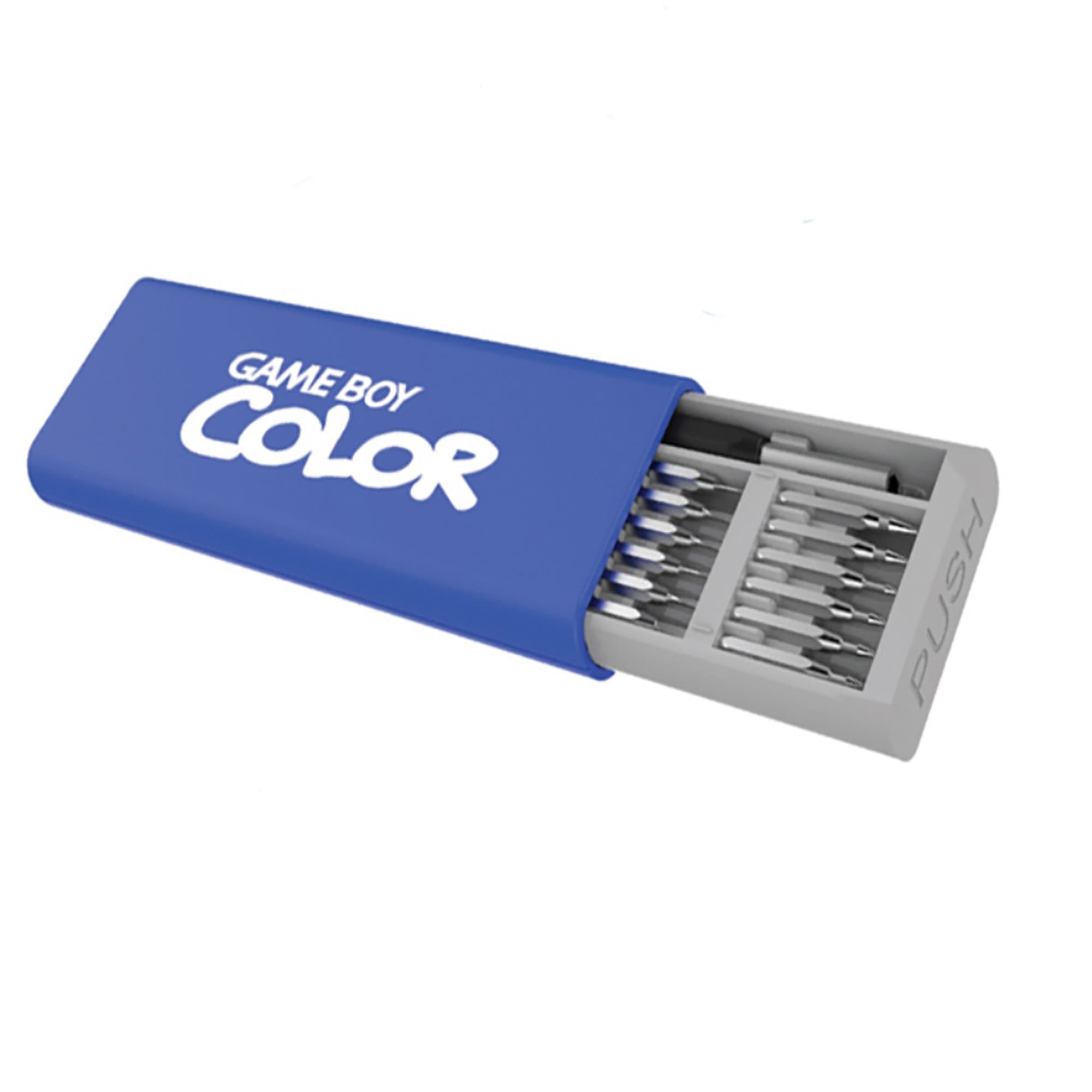 A blue and grey tool set in a case with various tools inside, featuring a logo on the front. Tool Set - Image 1