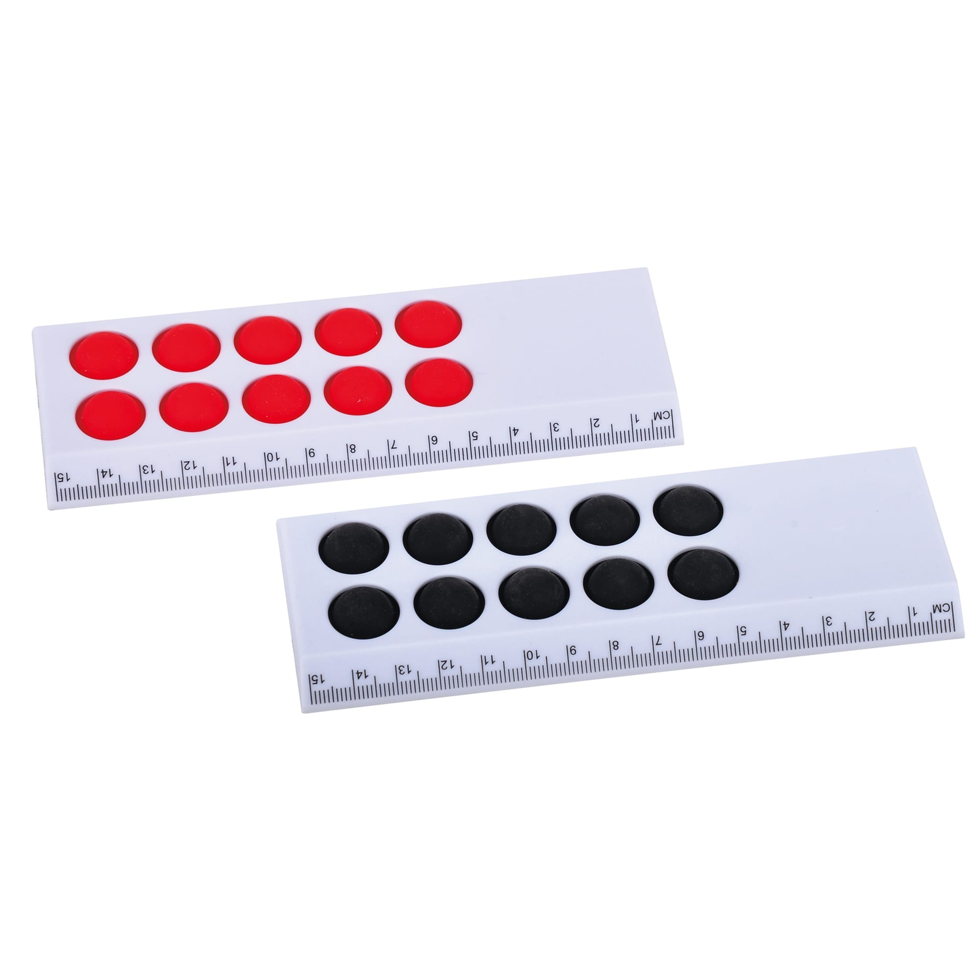 Two novelty bubble poppers in white with red and black bubbles, each featuring a ruler on one side. Pop Push Bubble - Image 1