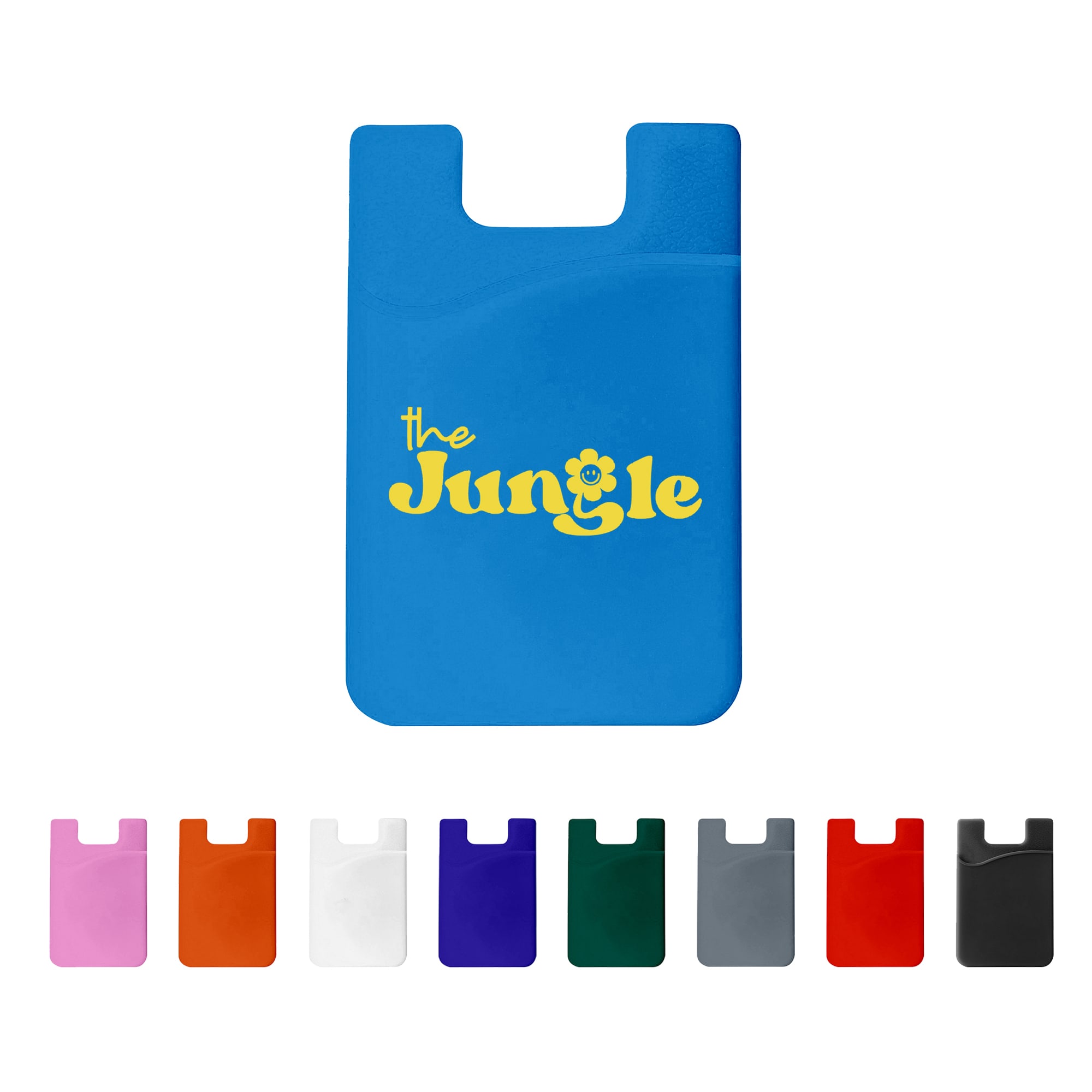 A blue Smart Wallet with a logo and multiple wallet colour options displayed below, including pink, orange, purple, and black. Smart Wallet - Image 1